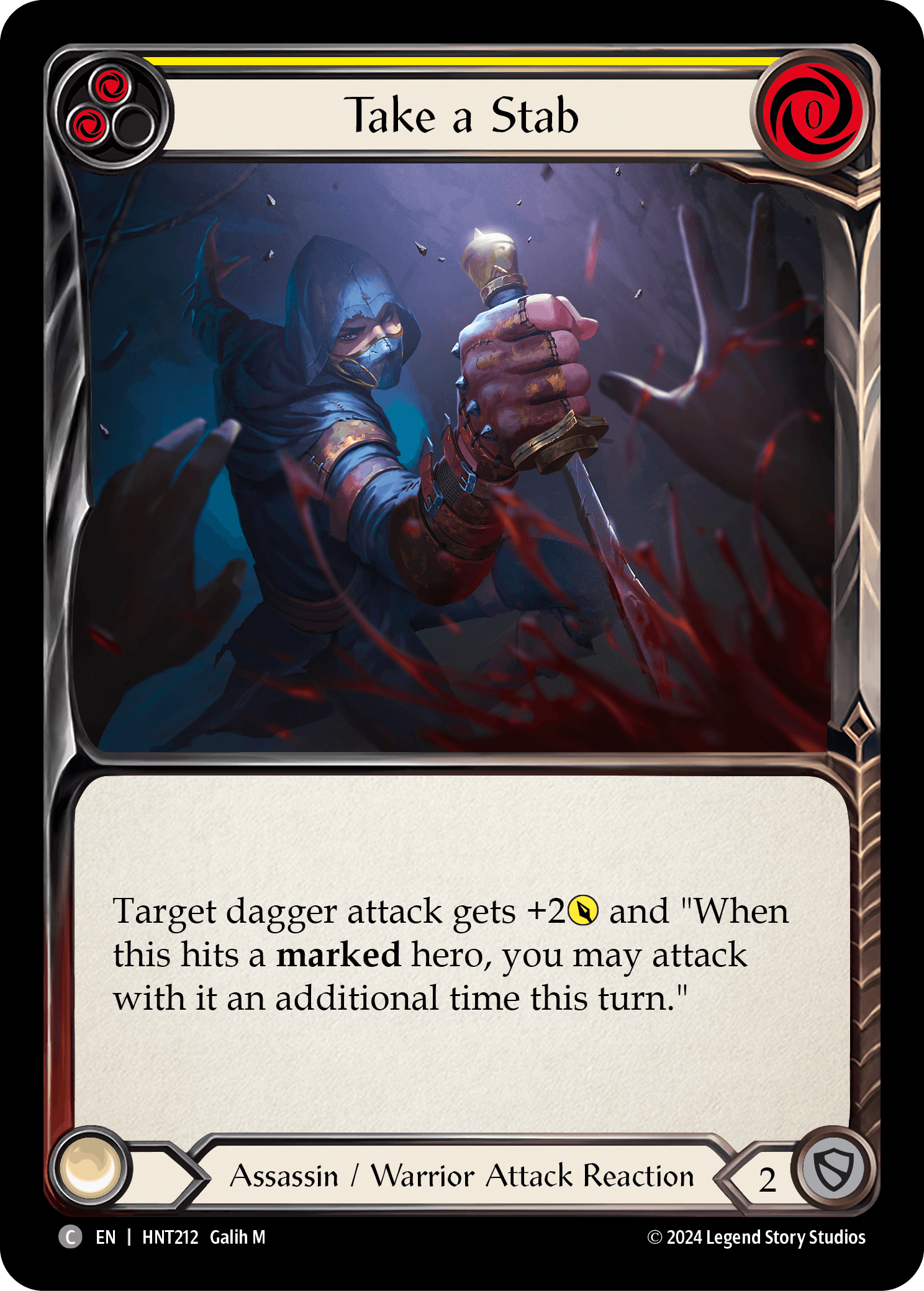 Take a Stab (Yellow) — The Hunted Flesh and Blood card by Galih M