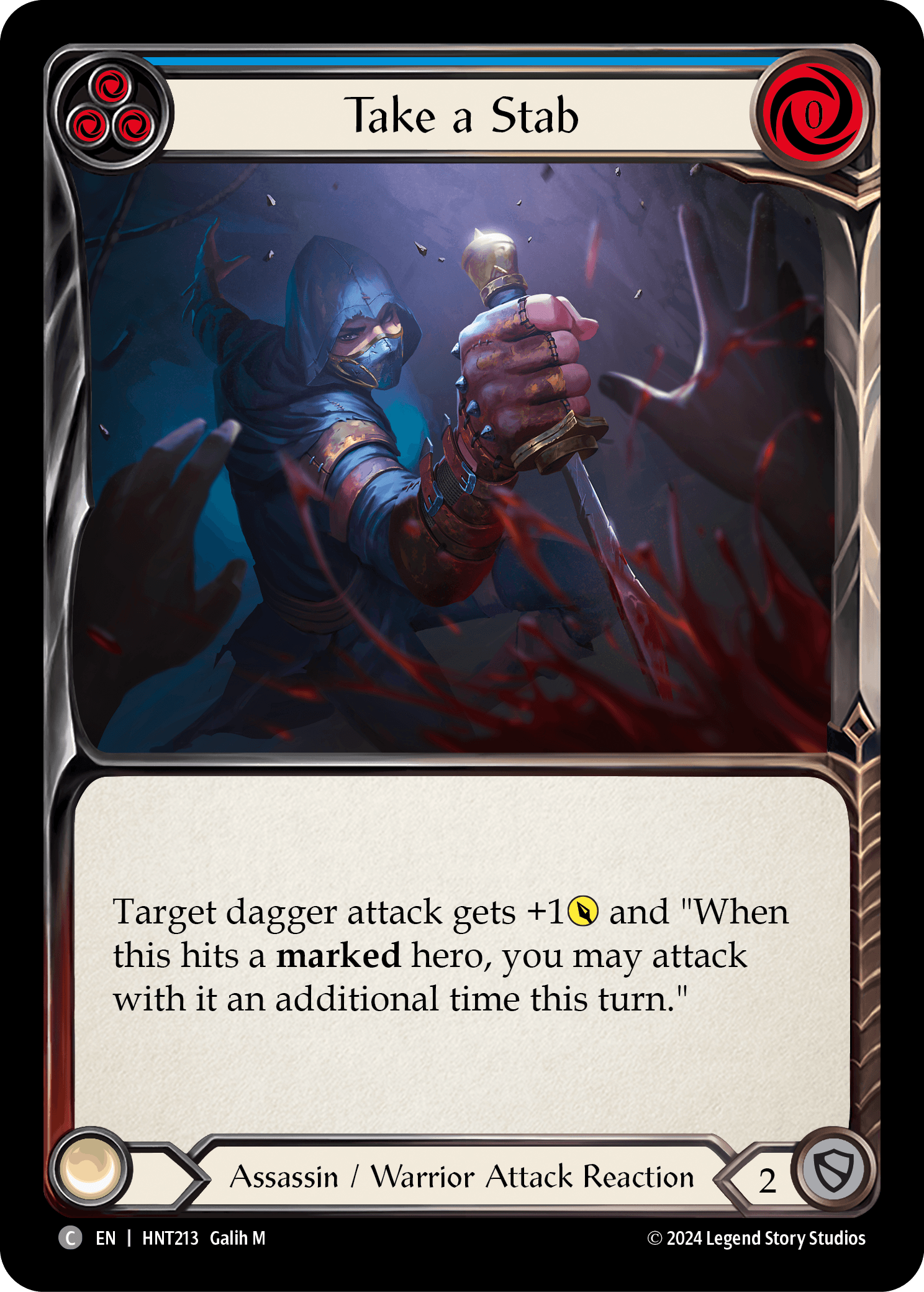 Take a Stab (Blue) — The Hunted Flesh and Blood card by Galih M