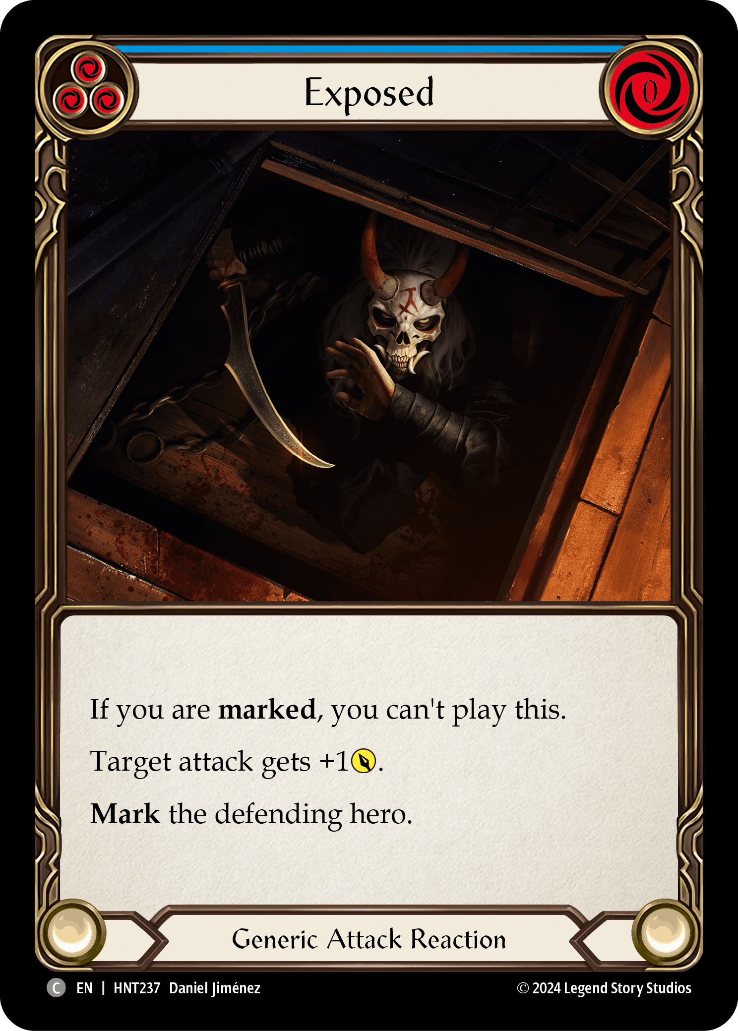 Exposed (Blue) — The Hunted Flesh and Blood card by Daniel Jiménez