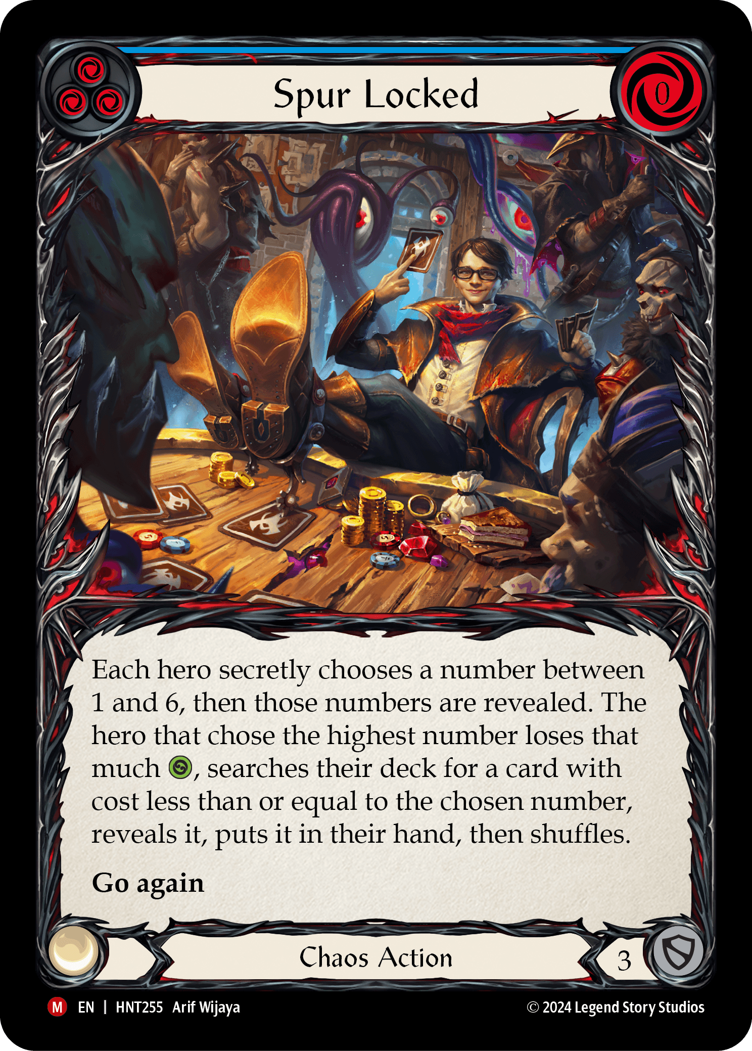 Spur Locked — The Hunted Flesh and Blood card by Arif Wijaya