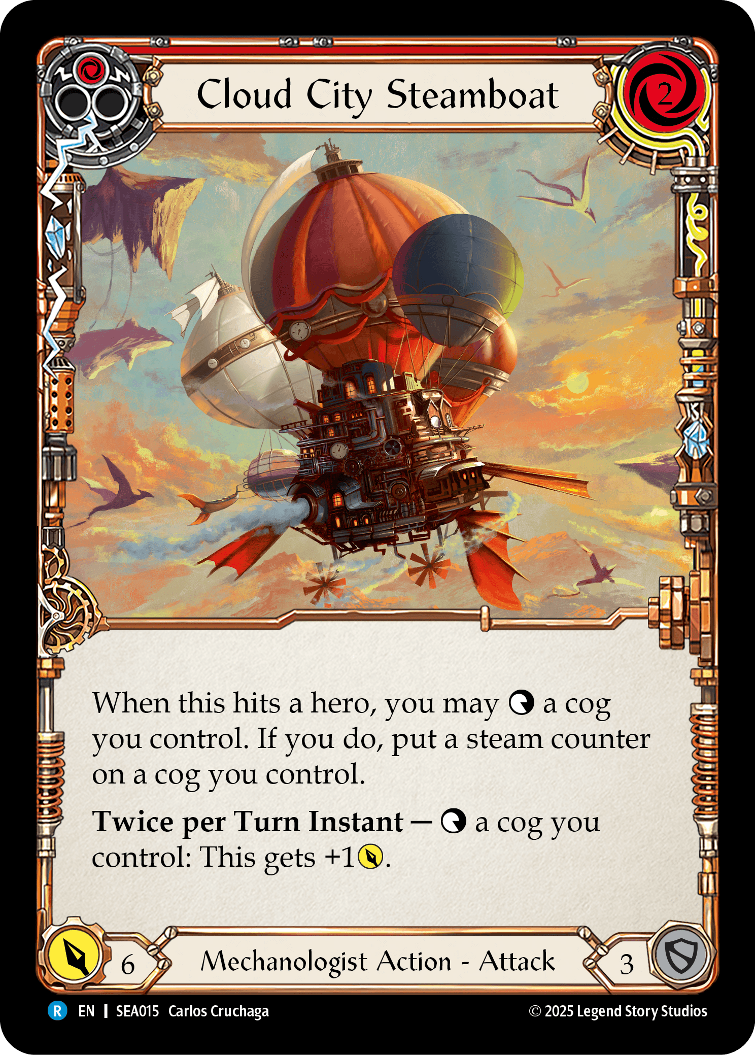 Cloud City Steamboat (Red) — High Seas Flesh and Blood card by Carlos Cruchaga
