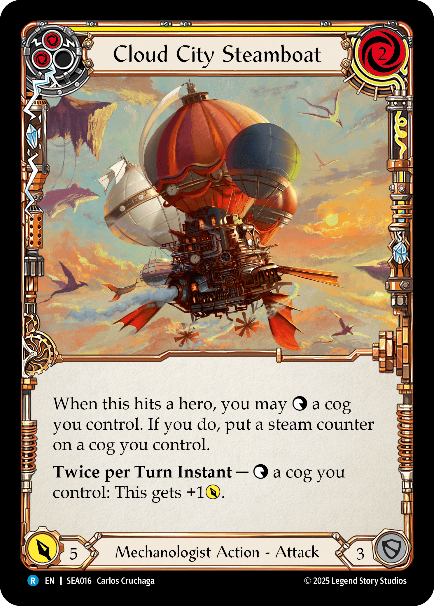 Cloud City Steamboat (Yellow) — High Seas Flesh and Blood card by Carlos Cruchaga