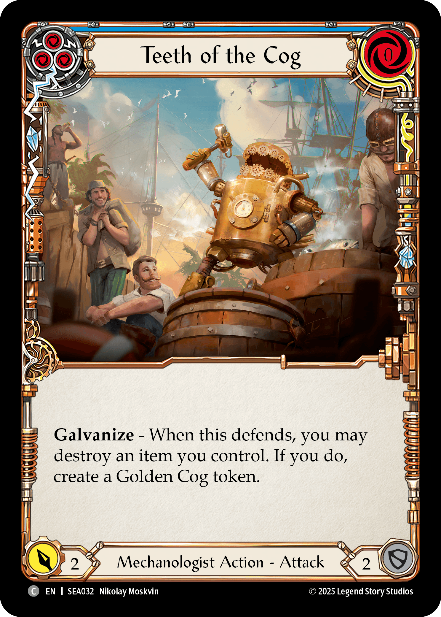 Teeth of the Cog (Blue) — High Seas Flesh and Blood card by Nikolay Moskvin