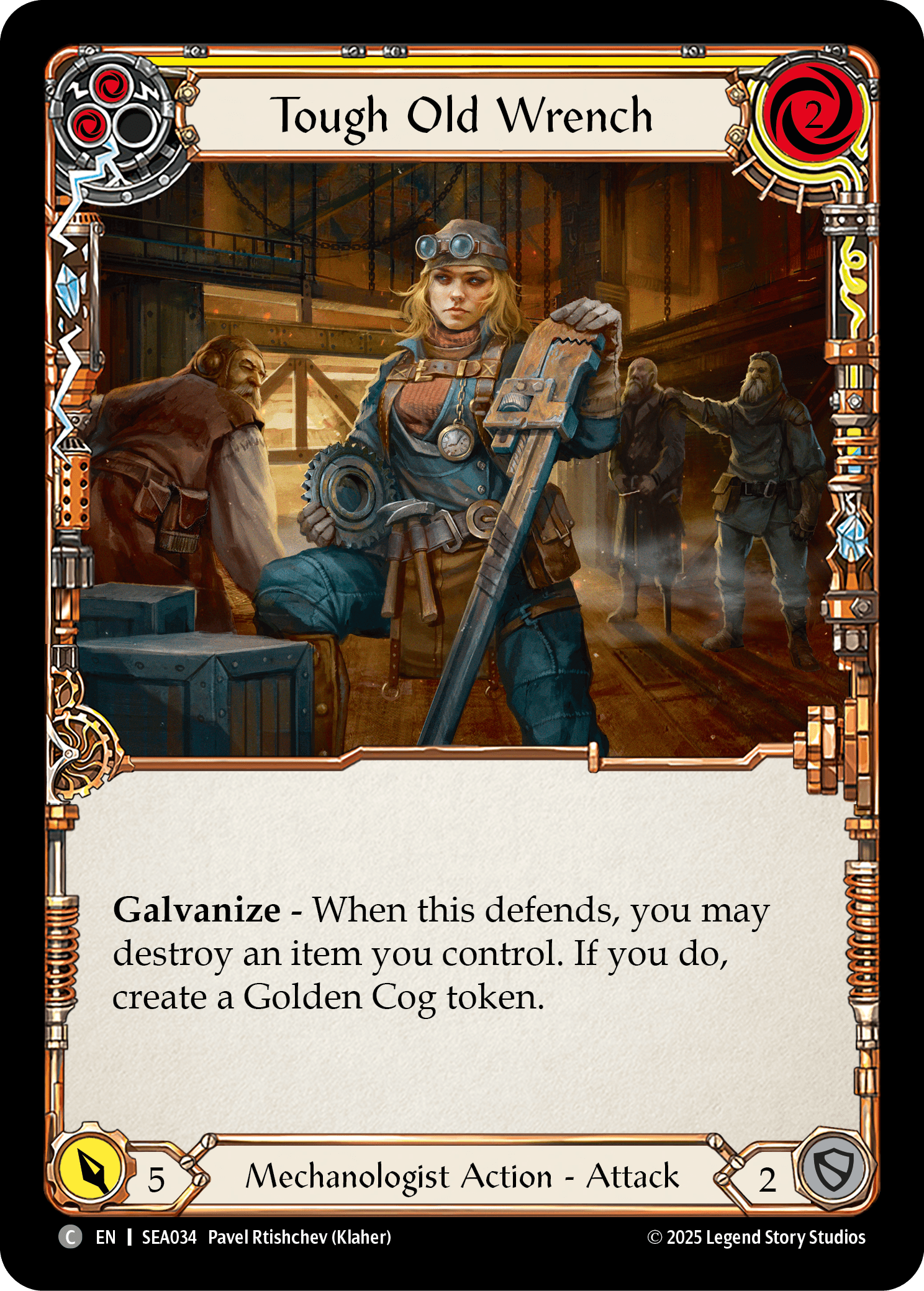 Tough Old Wrench (Yellow) — High Seas Flesh and Blood card by Pavel Rtishchev (Klaher)