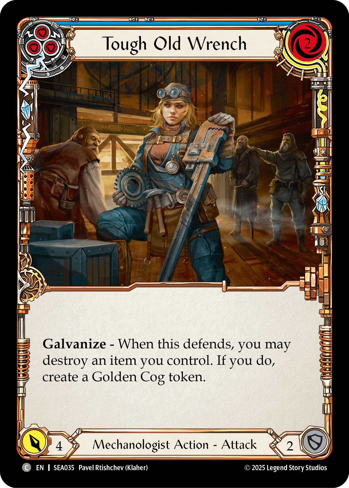 Tough Old Wrench (Blue) — High Seas Flesh and Blood card by Pavel Rtishchev (Klaher)