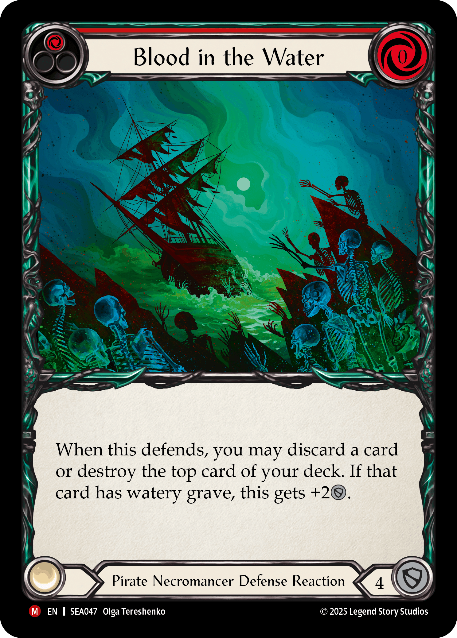 Blood in the Water — High Seas Flesh and Blood card by Olga Tereshenko
