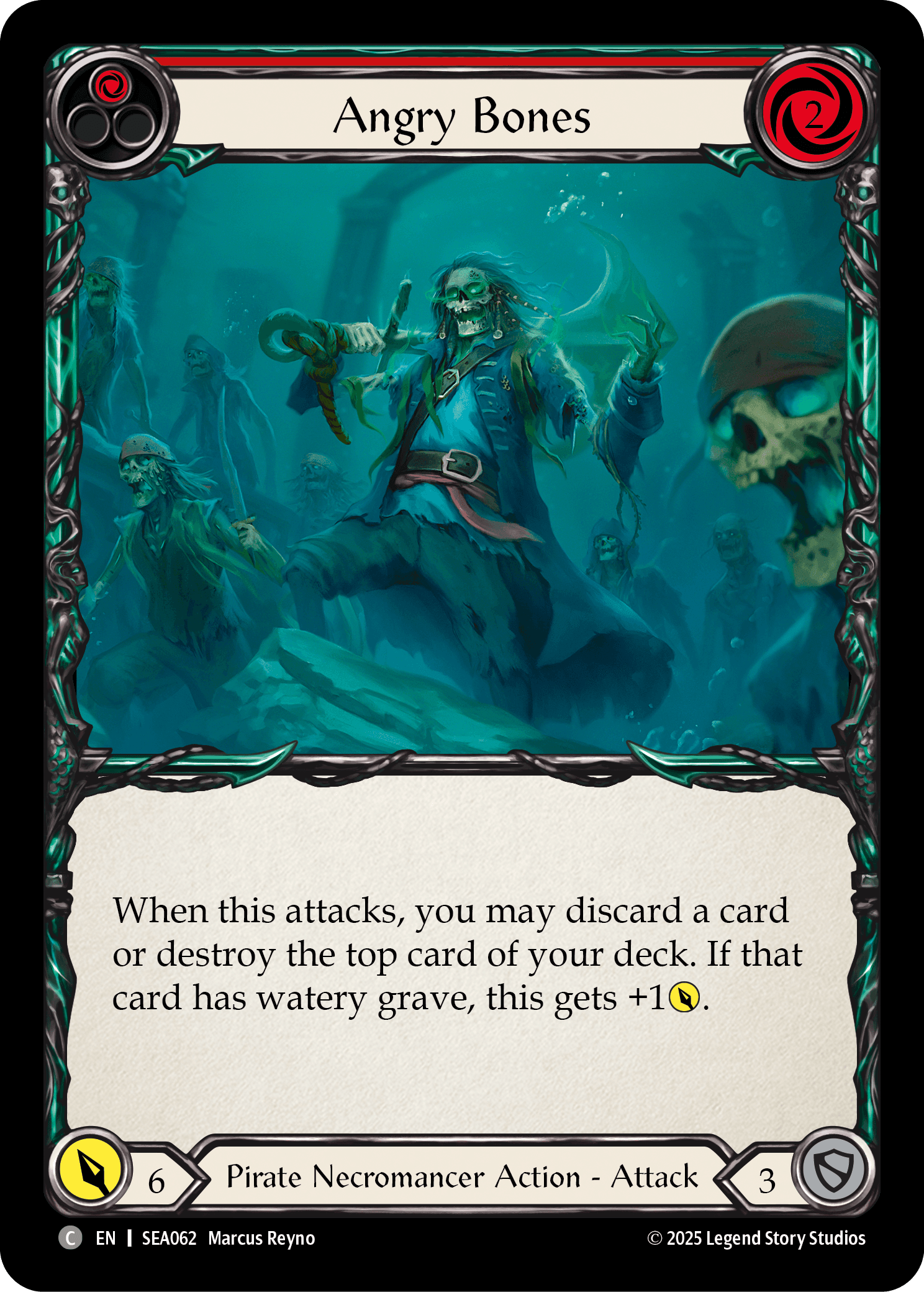 Angry Bones (Red) — High Seas Flesh and Blood card by Marcus Reyno