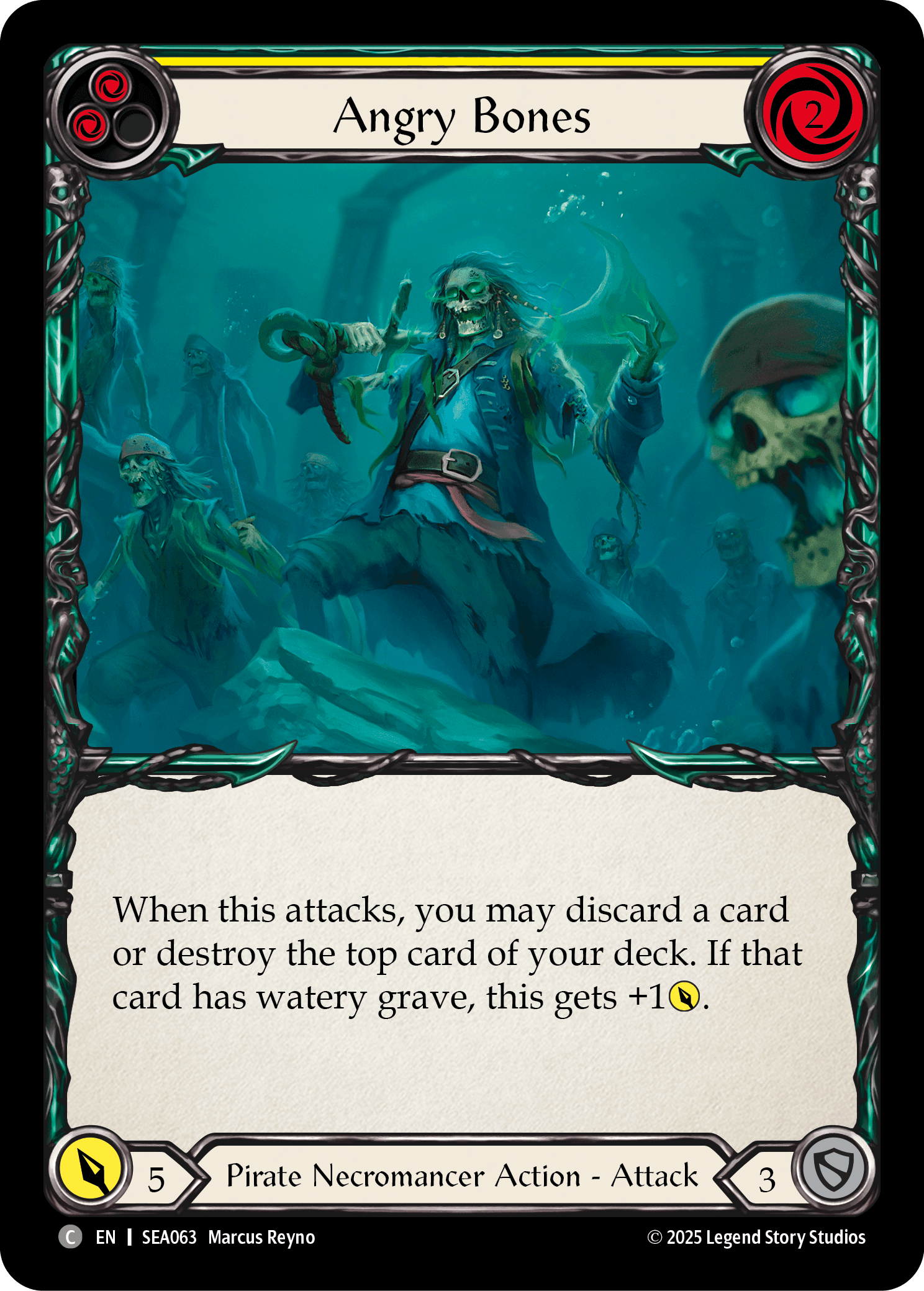 Angry Bones (Yellow) — High Seas Flesh and Blood card by Marcus Reyno