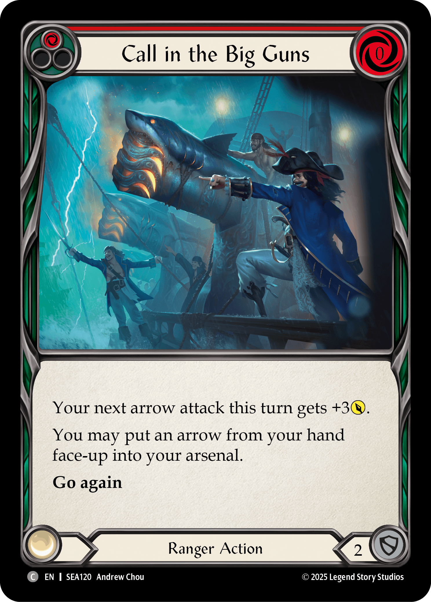 Call in the Big Guns (Red) — High Seas Flesh and Blood card by Andrew Chou