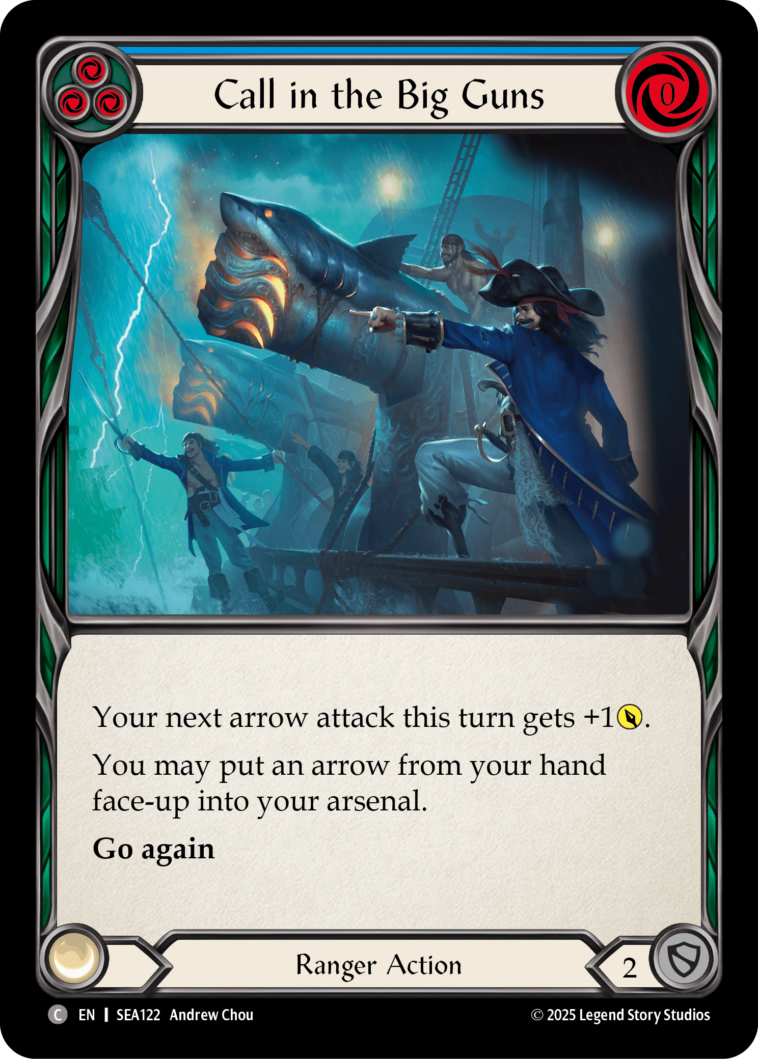 Call in the Big Guns (Blue) — High Seas Flesh and Blood card by Andrew Chou