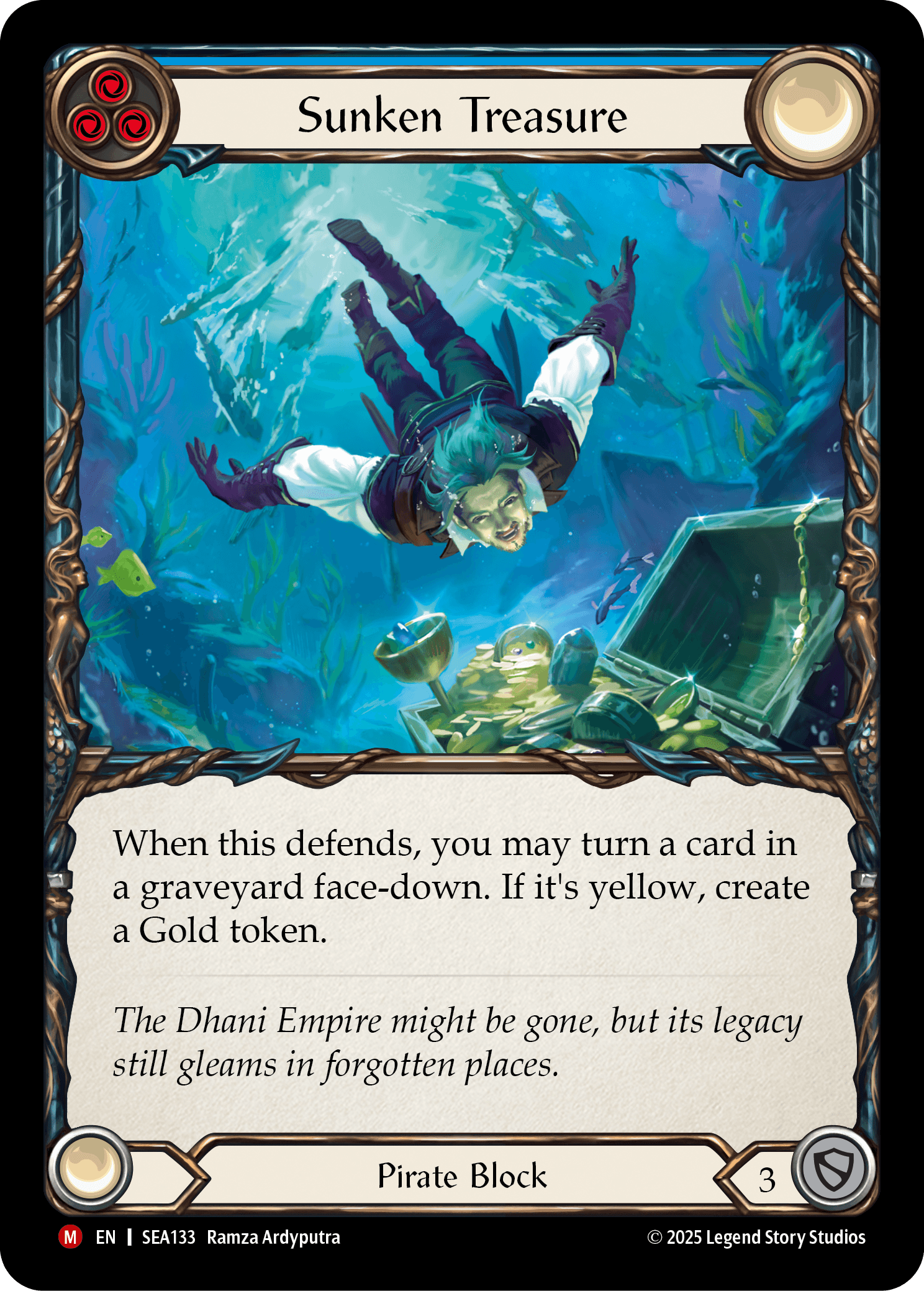 Sunken Treasure (Treasure) — High Seas Flesh and Blood card by Ramza Ardyputra