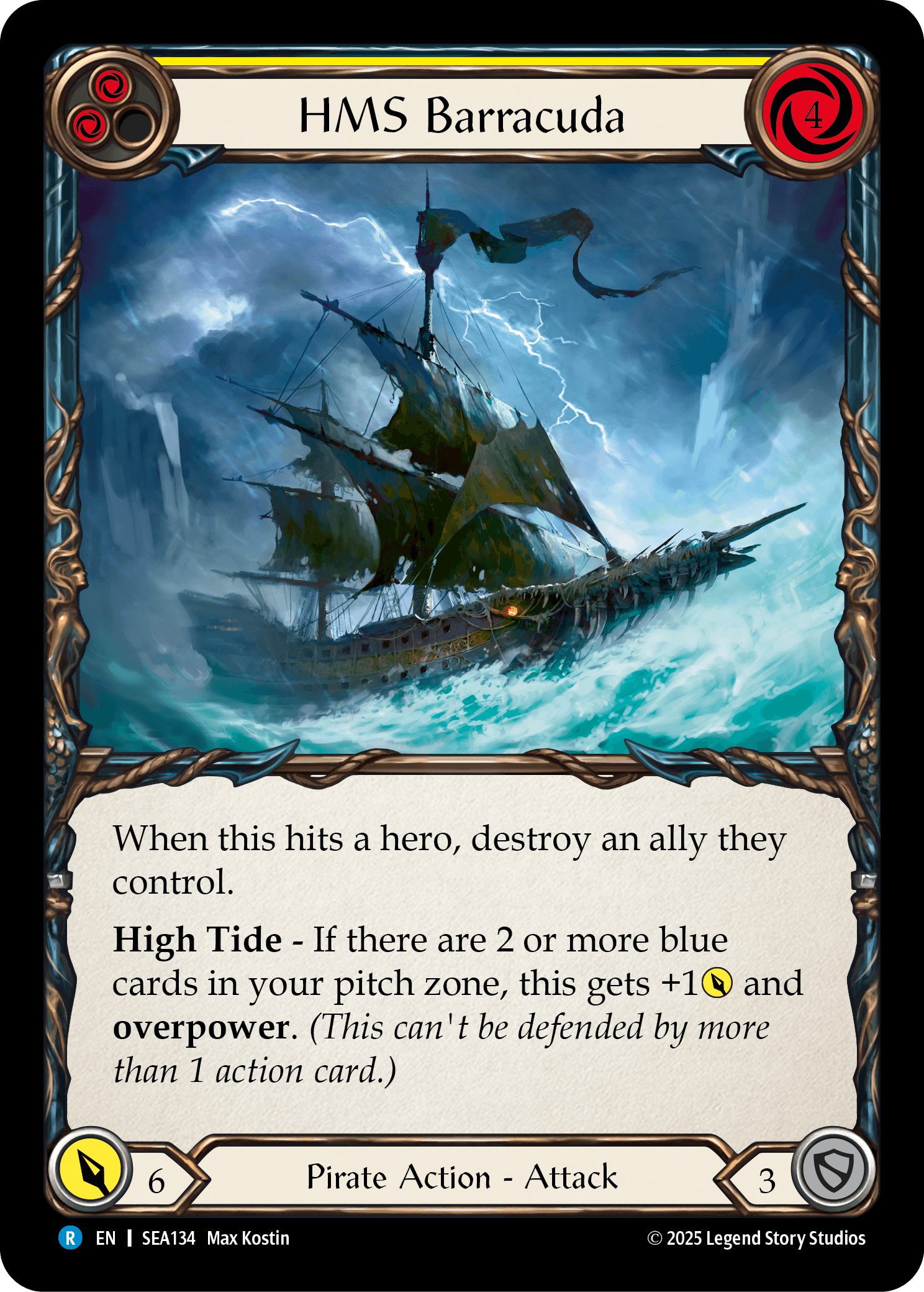 HMS Barracuda (Treasure) — High Seas Flesh and Blood card by Max Kostin