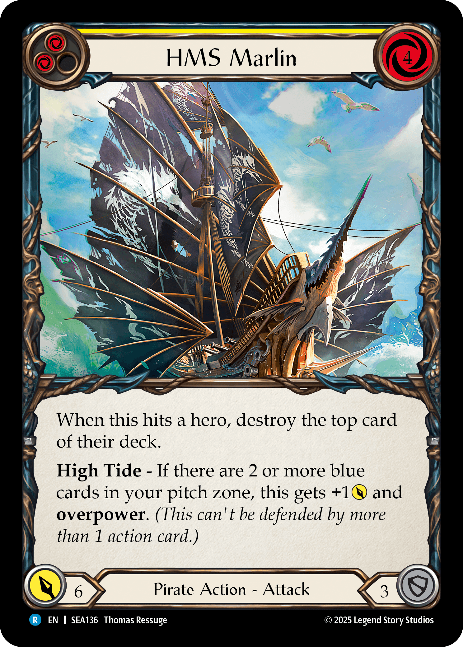 HMS Marlin (Treasure) — High Seas Flesh and Blood card by Thomas Ressuge