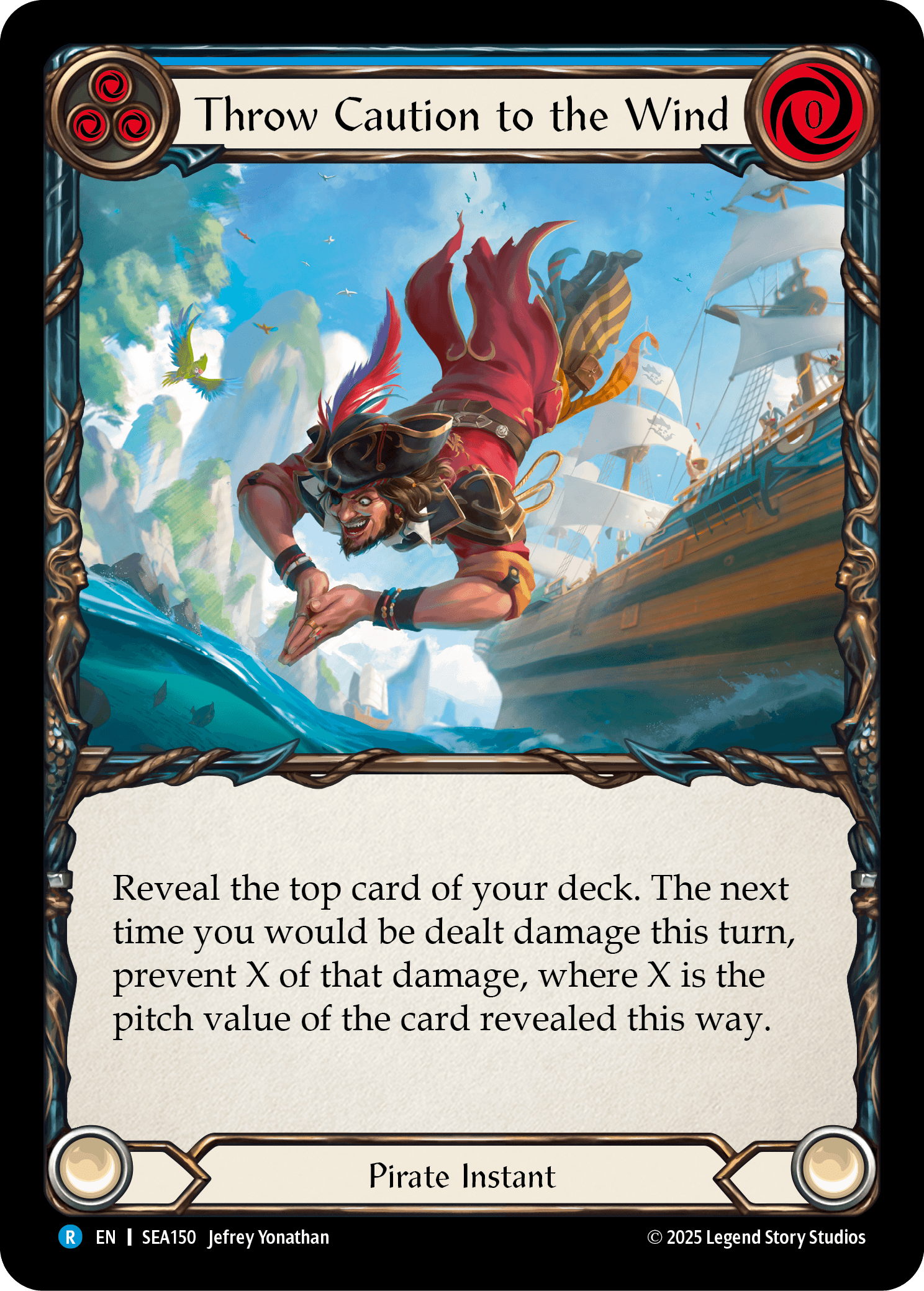 Throw Caution to the Wind (Treasure) — High Seas Flesh and Blood card by Jefrey Yonathan