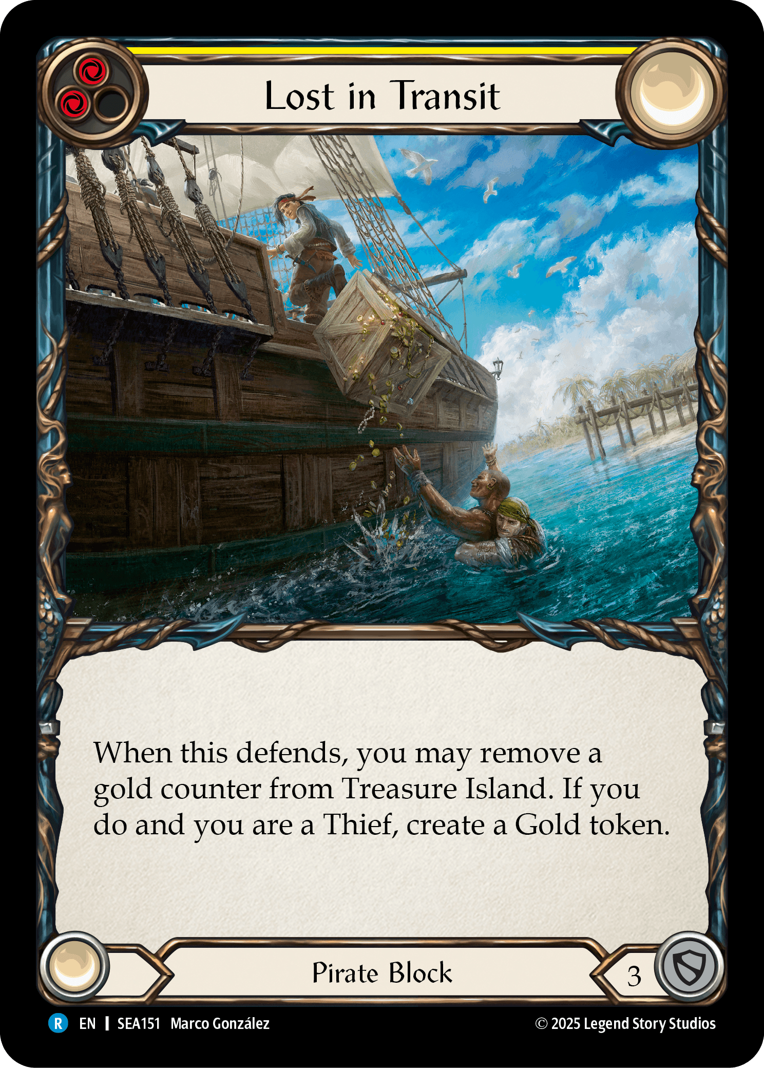 Lost in Transit (Treasure) — High Seas Flesh and Blood card by Marco González