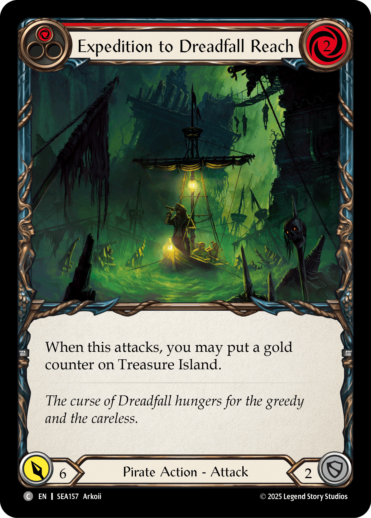 Expedition to Dreadfall Reach (Treasure) — High Seas Flesh and Blood card by Arkoii