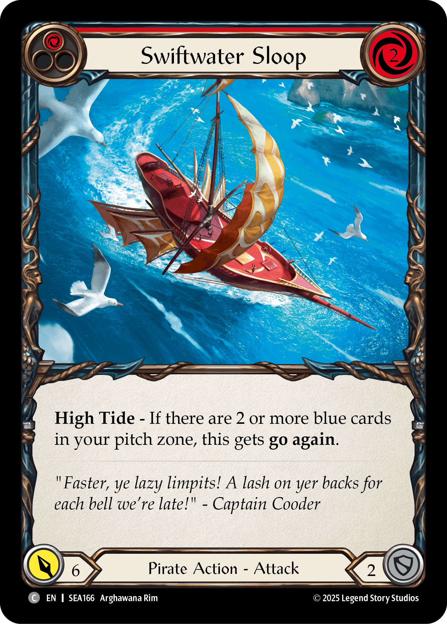 Swiftwater Sloop (Red) (Treasure) — High Seas Flesh and Blood card by Arghawana Rim