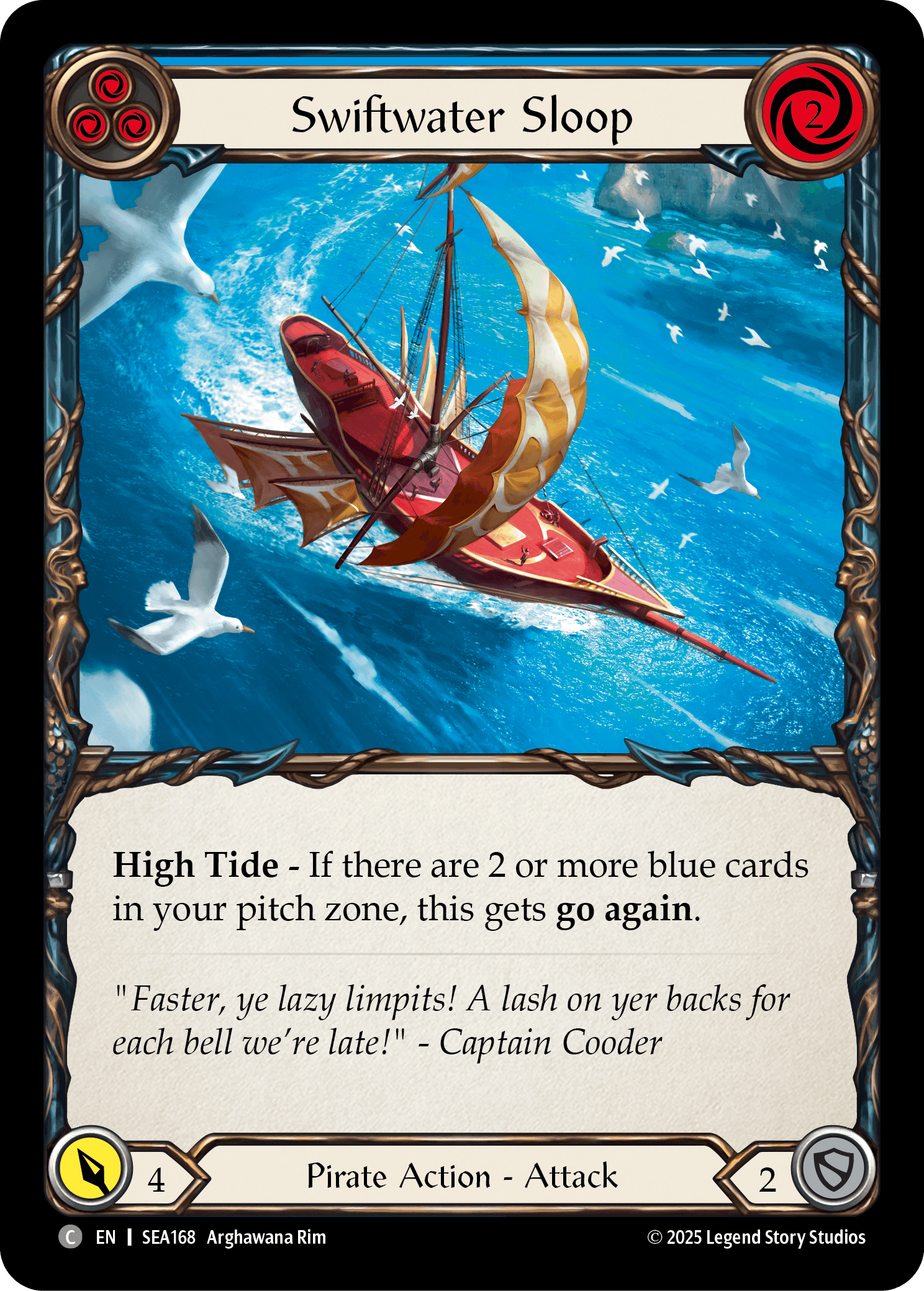 Swiftwater Sloop (Blue) (Treasure) — High Seas Flesh and Blood card by Arghawana Rim