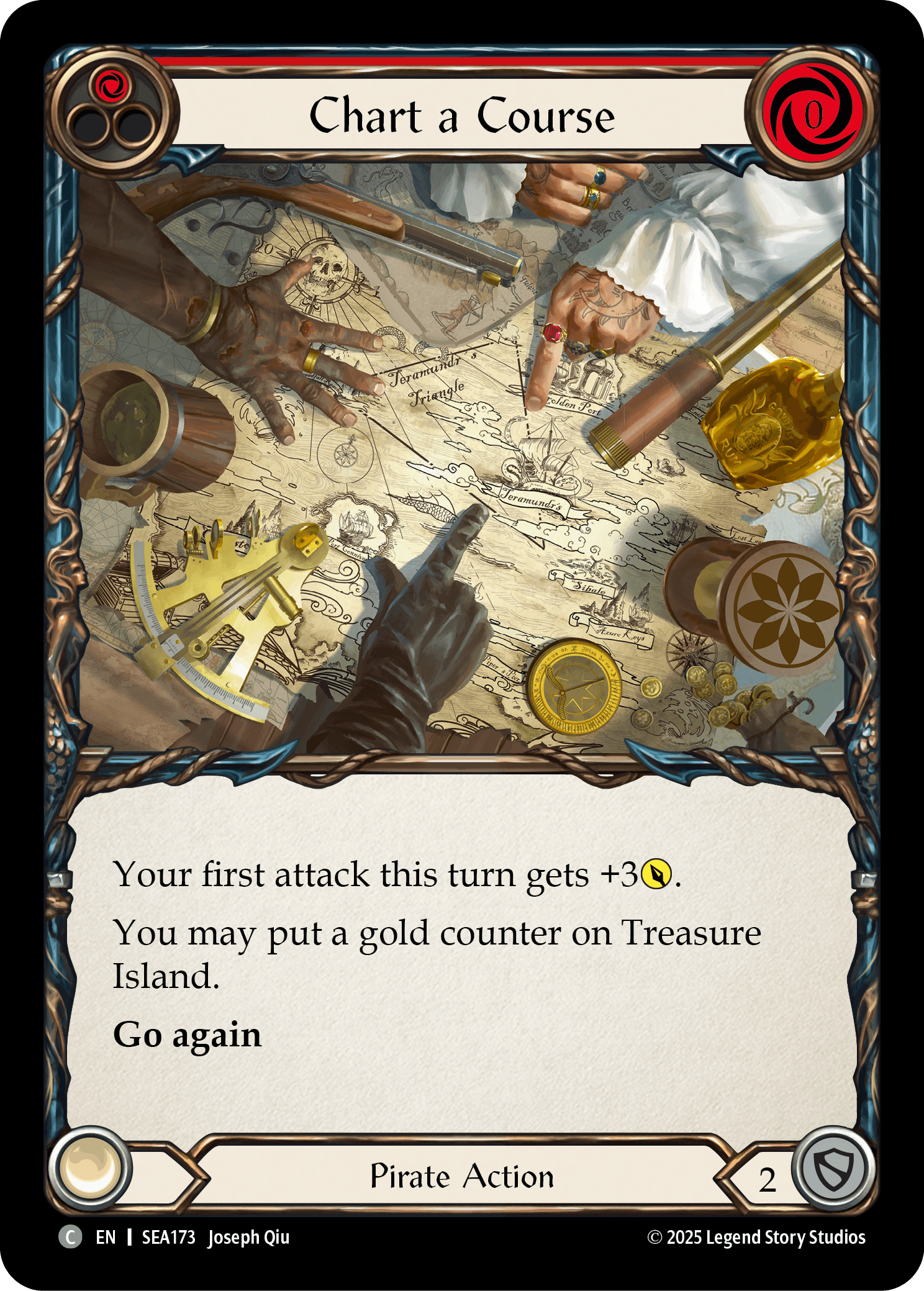 Chart a Course (Red) (Treasure) — High Seas Flesh and Blood card by Joseph Qiu
