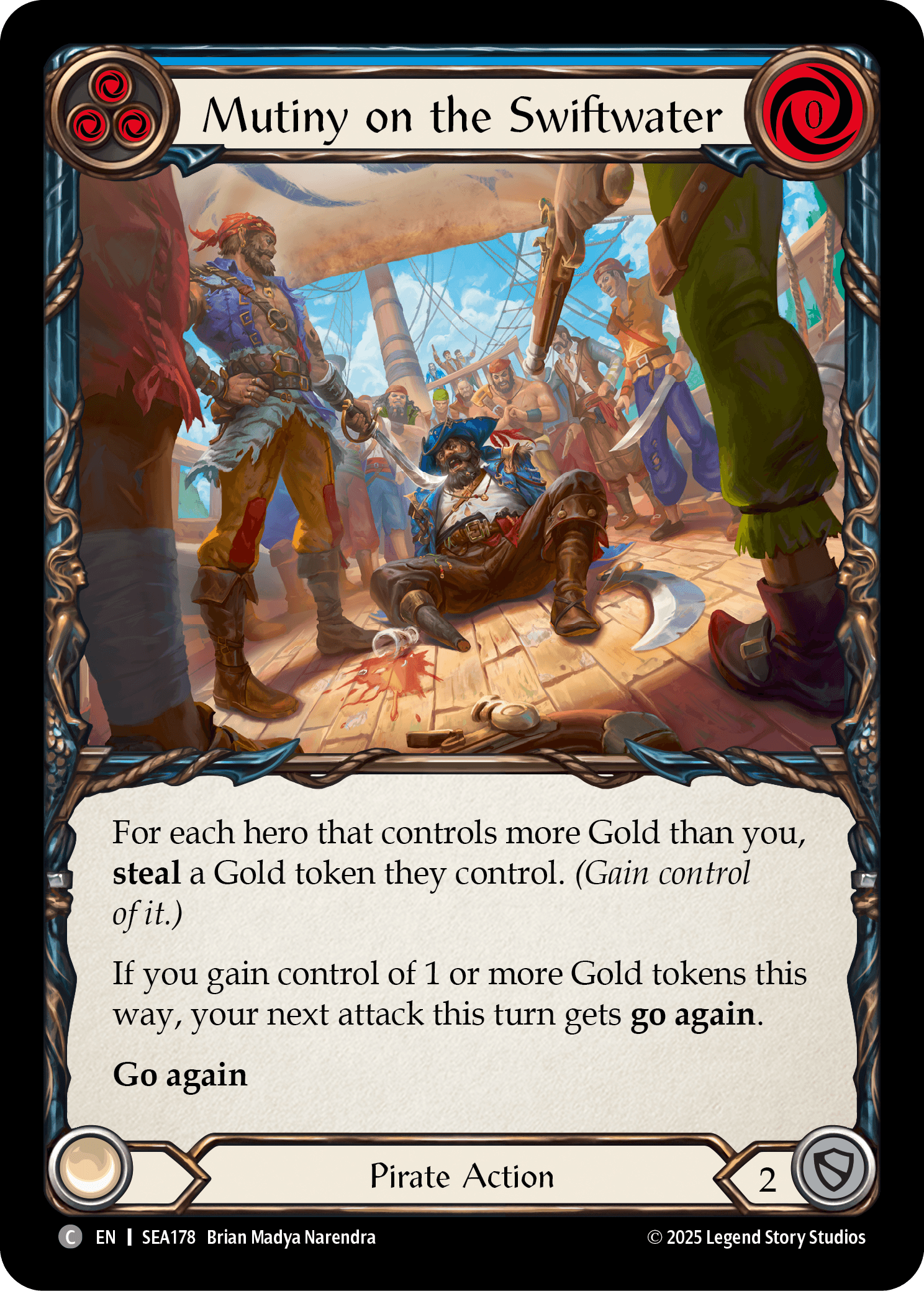 Mutiny on the Swiftwater (Treasure) — High Seas Flesh and Blood card by Brian Madya Narendra