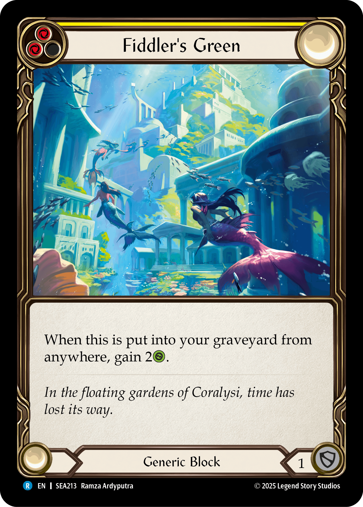 Fiddler's Green (Yellow) — High Seas Flesh and Blood card by Ramza Ardyputra