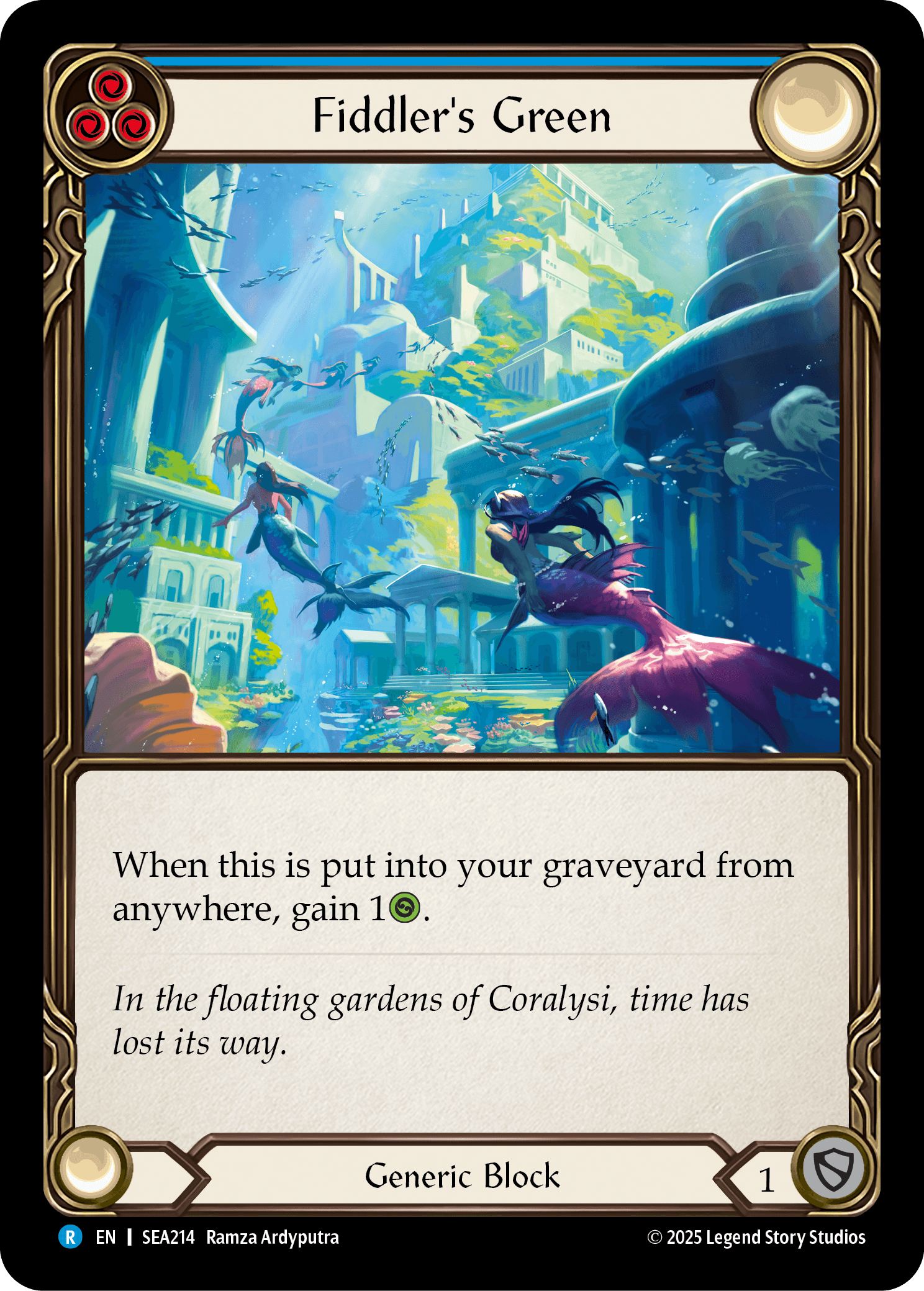 Fiddler's Green (Blue) — High Seas Flesh and Blood card by Ramza Ardyputra