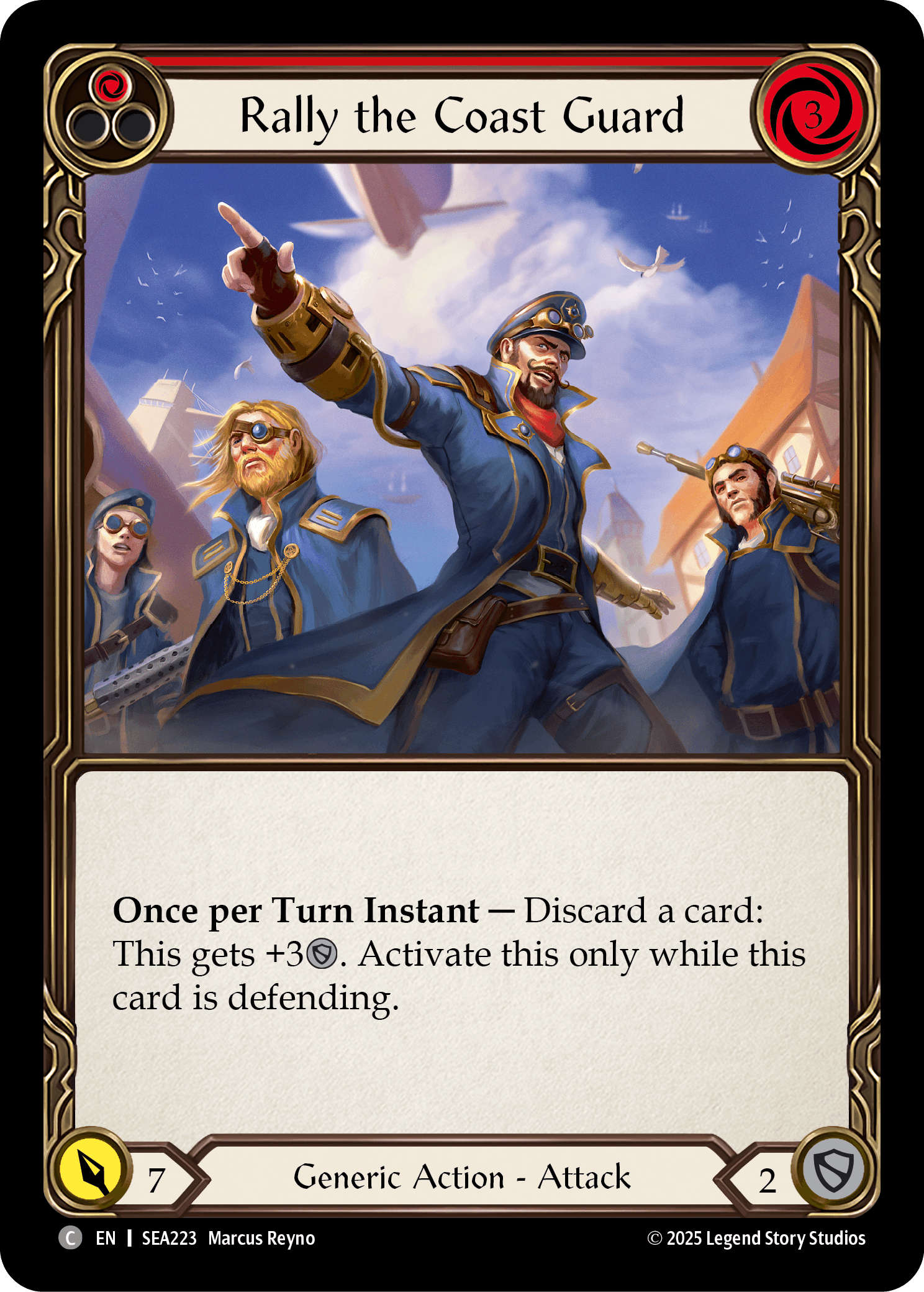 Rally the Coast Guard (Red) — High Seas Flesh and Blood card by Marcus Reyno