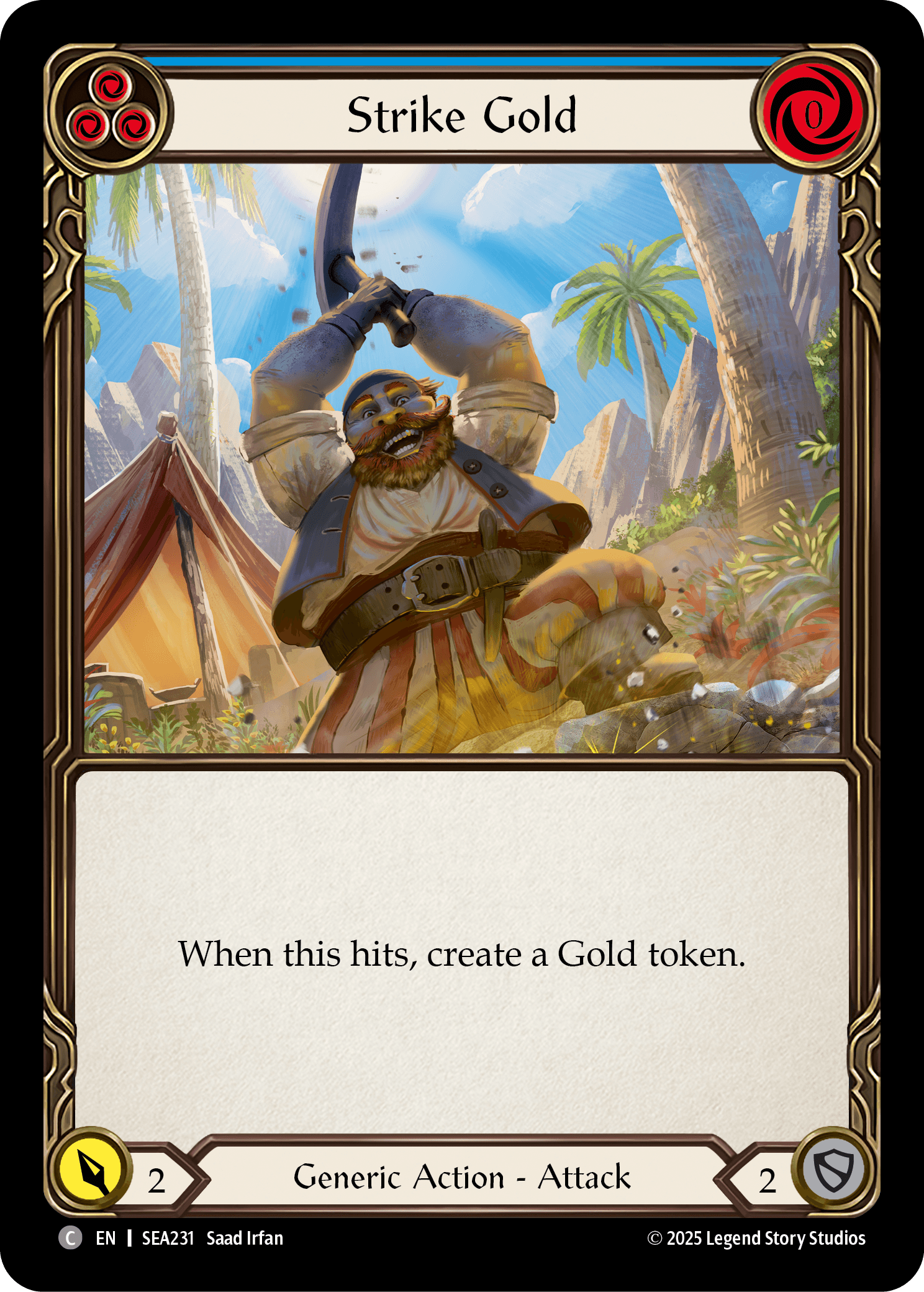 Strike Gold (Blue) — High Seas Flesh and Blood card by Saad Irfan