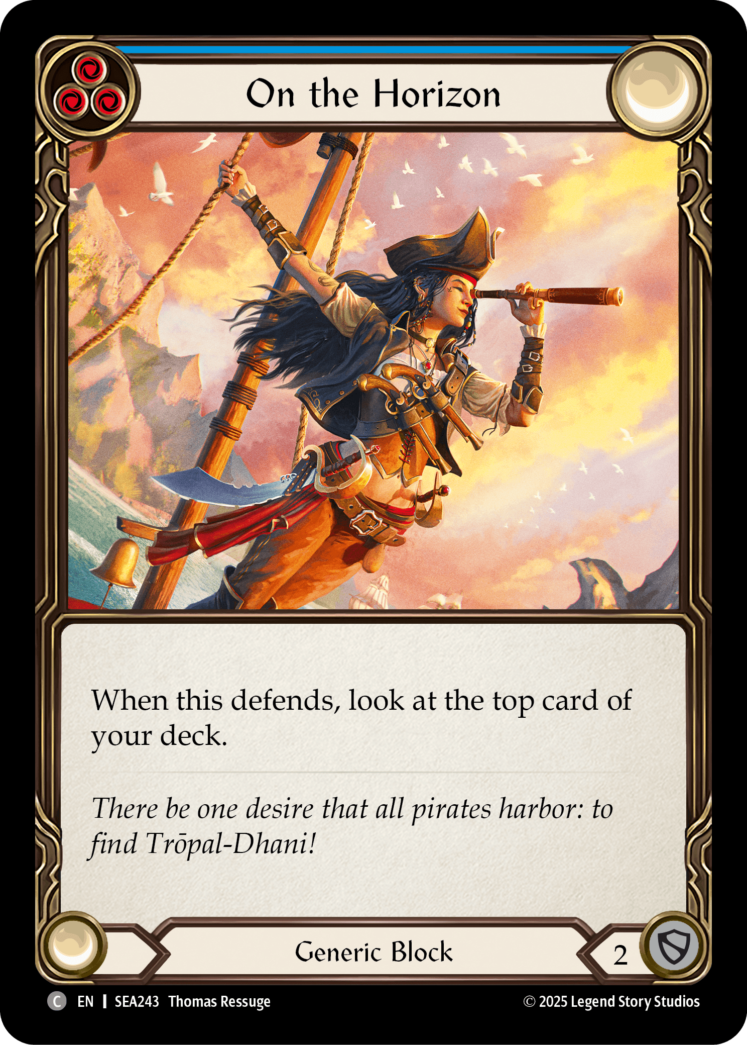 On the Horizon (Blue) — High Seas Flesh and Blood card by Thomas Ressuge