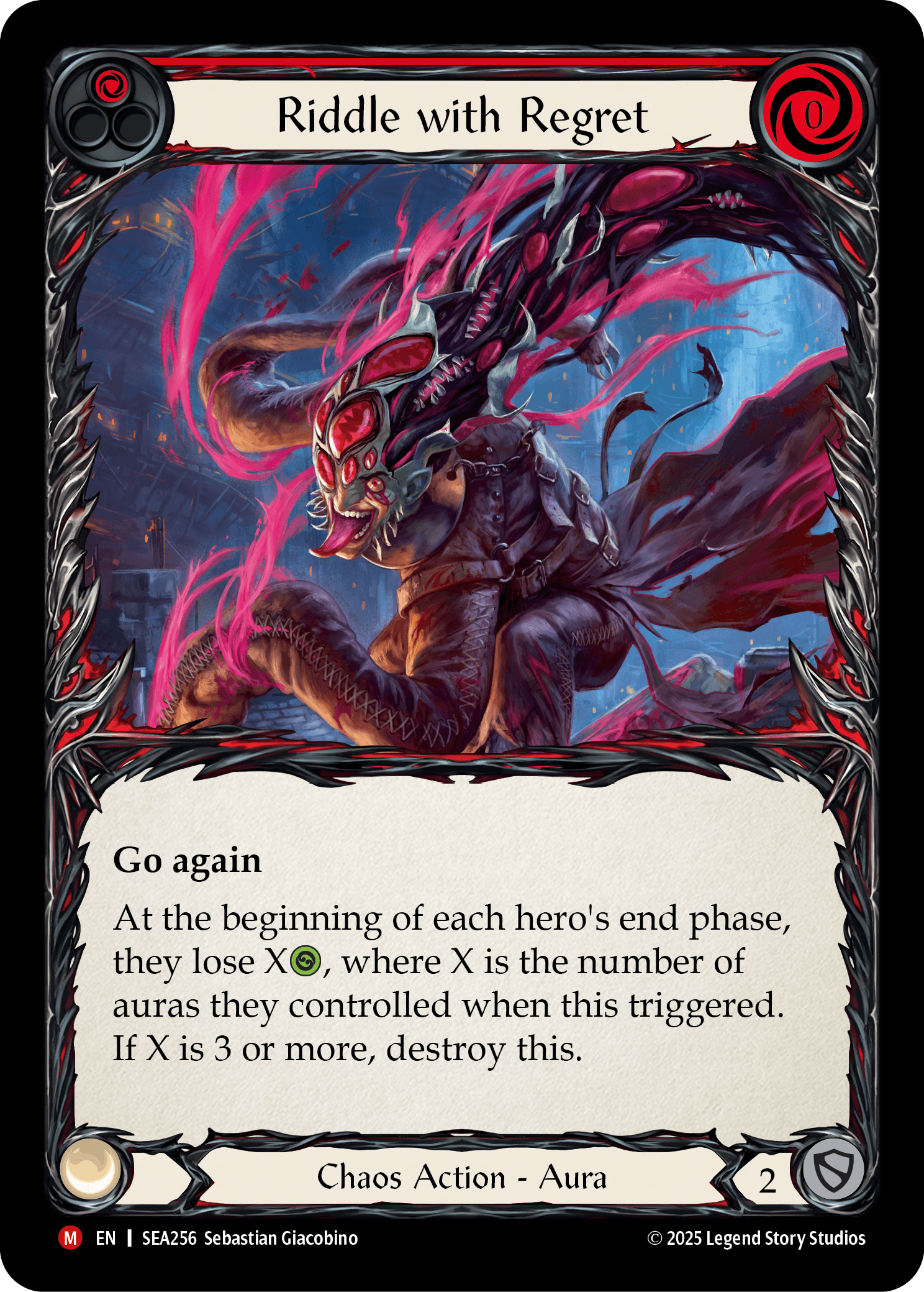 Riddle with Regret — High Seas Flesh and Blood card by Sebastian Giacobino