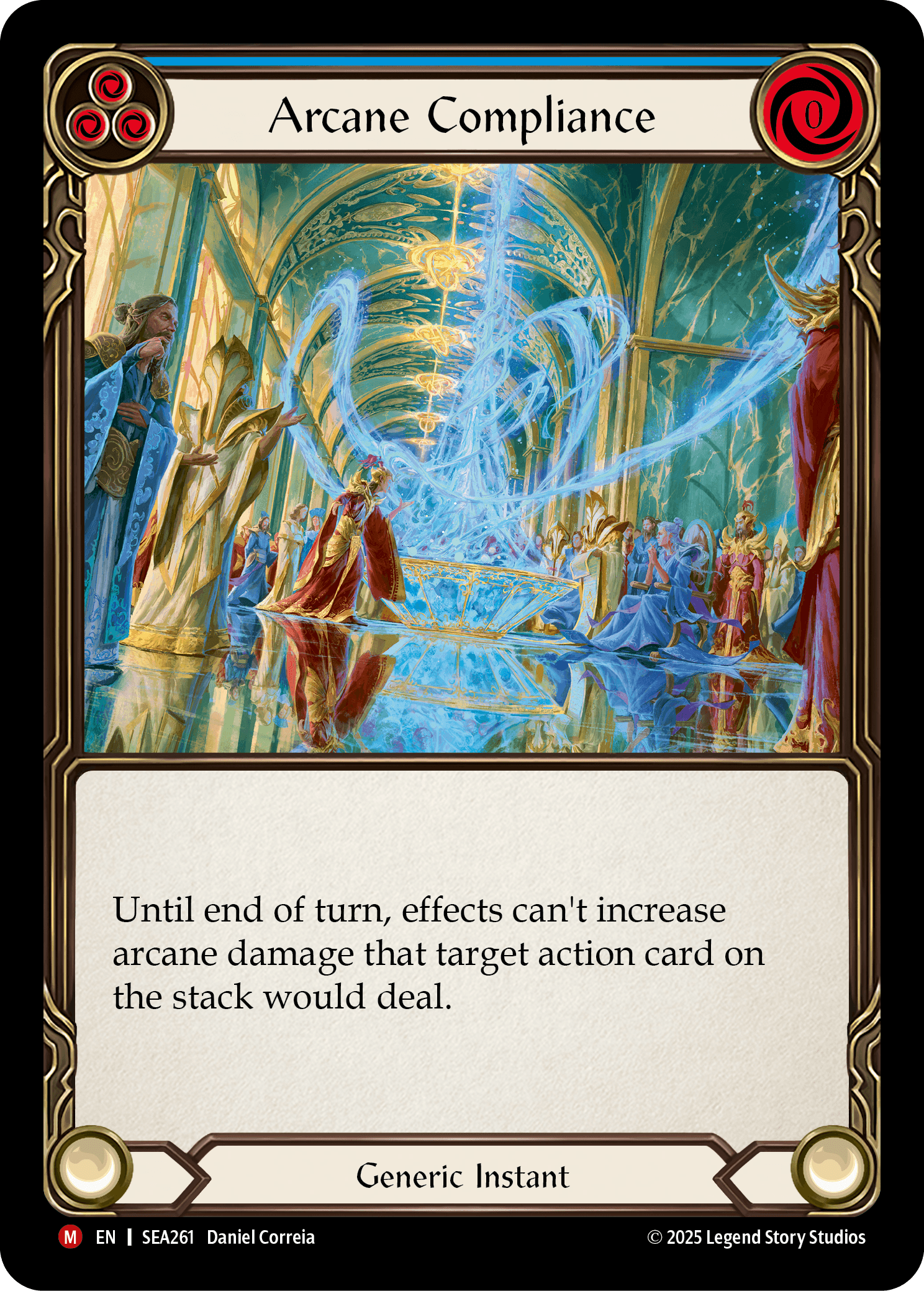 Arcane Compliance — High Seas Flesh and Blood card by Daniel Correia