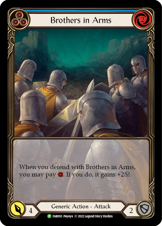 Brothers in Arms (Blue) - FAB093 — Flesh and Blood: Promo Cards Flesh and Blood card by Peyeyo