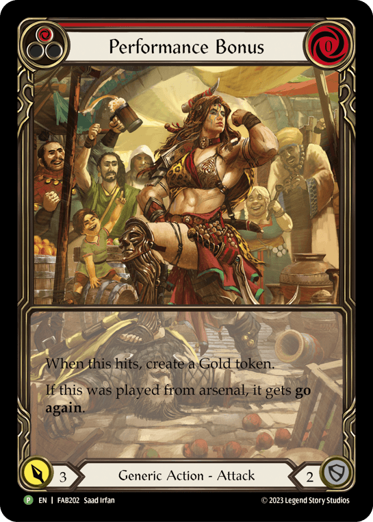 Performance Bonus (Red) - FAB202 — Flesh and Blood: Promo Cards Flesh and Blood card by Saad Irfan