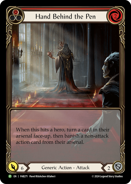 Hand Behind the Pen (Extended Art) - FAB271 — Flesh and Blood: Promo Cards Flesh and Blood card by Pavel Rtishchev (Klaher)