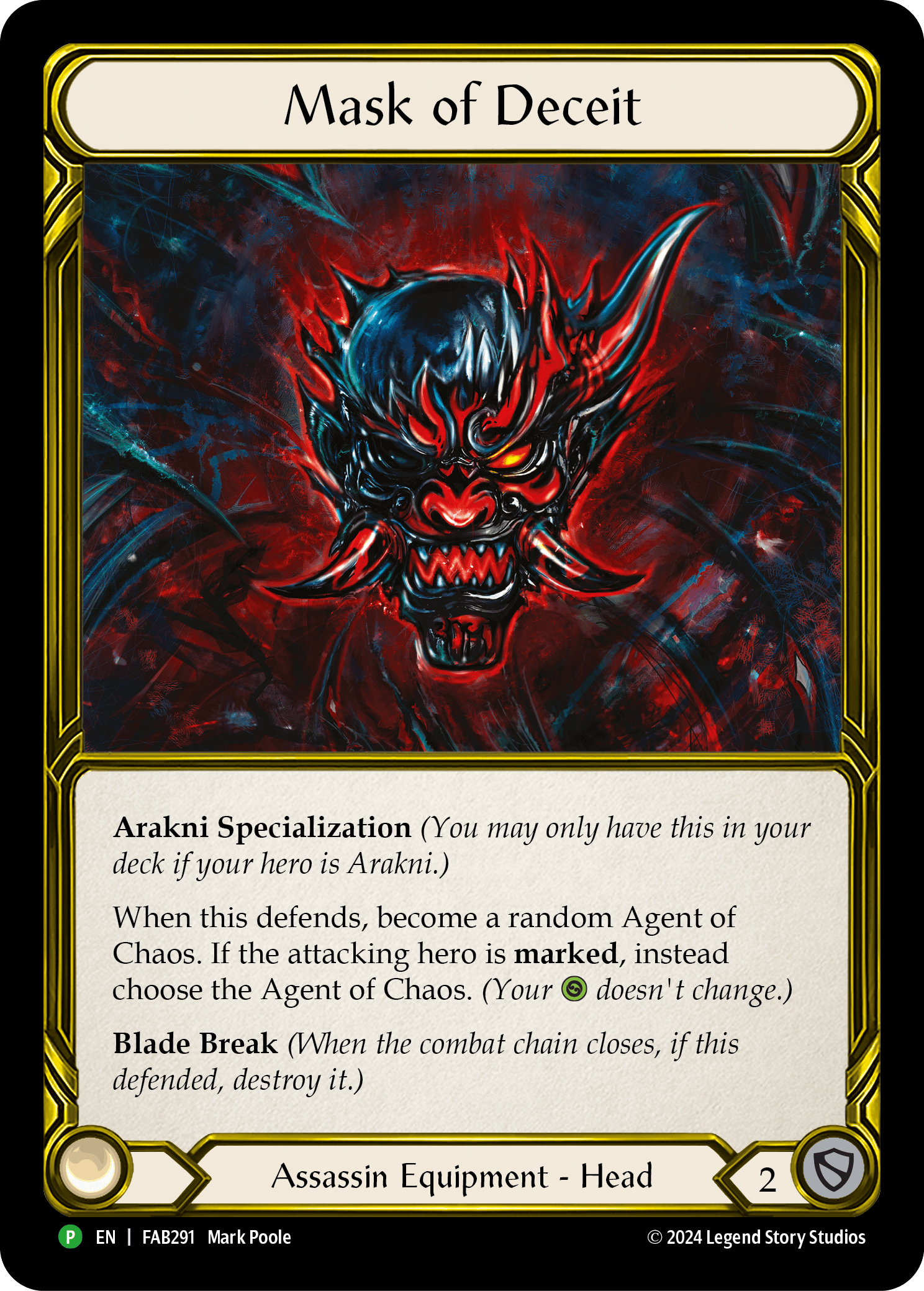 Mask of Deceit — The Hunted Flesh and Blood card by Mark Poole