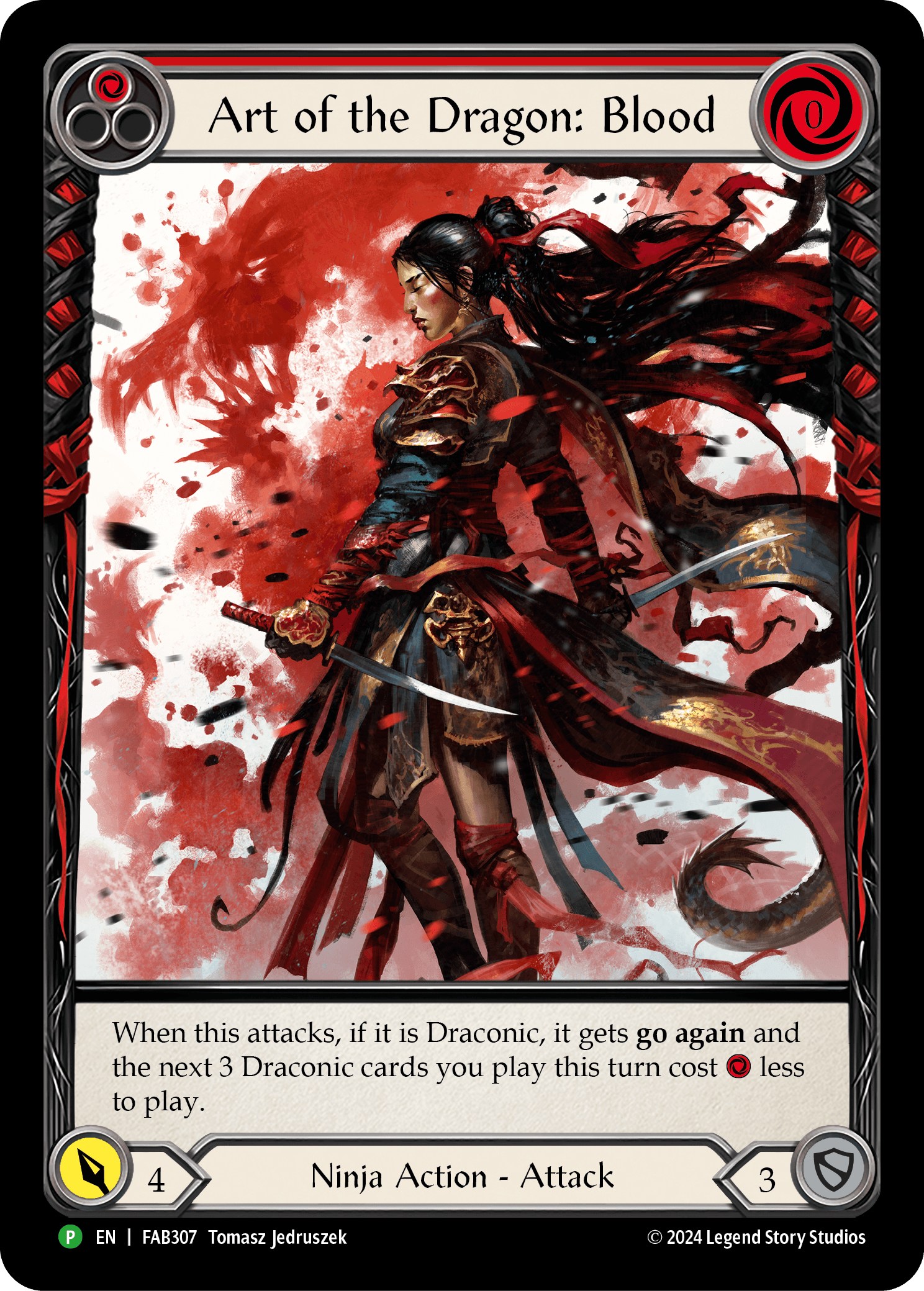 Art of the Dragon: Blood - FAB307 — Flesh and Blood: Promo Cards Flesh and Blood card by Tomasz Jedruszek