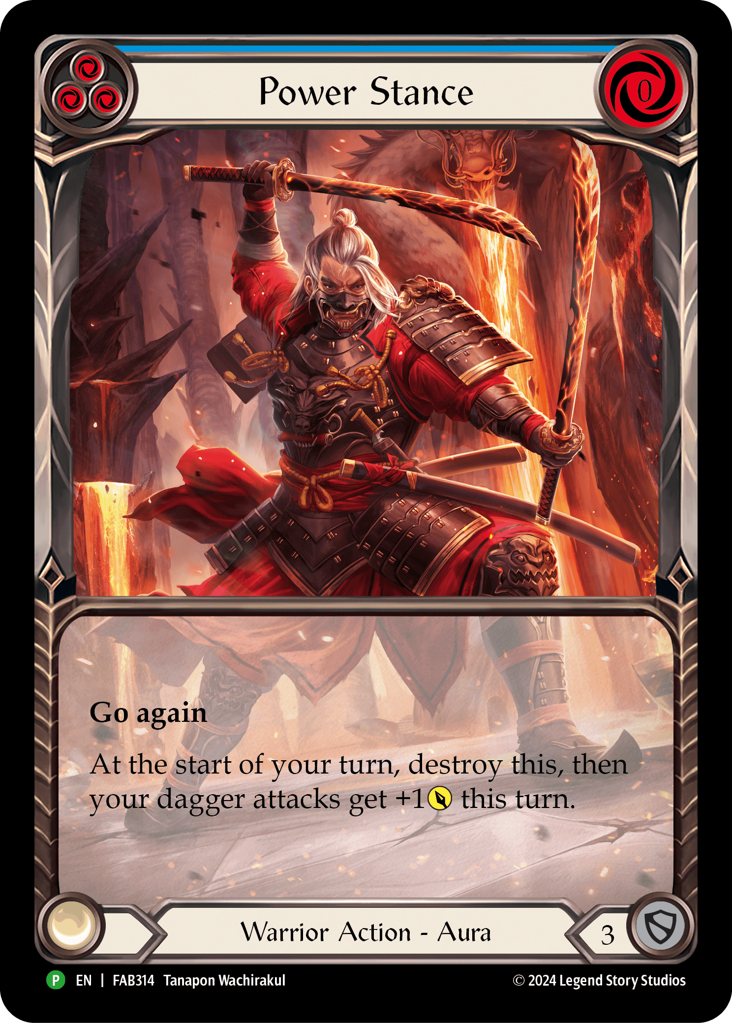 Power Stance (Blue) (Extended Art) - FAB314 — Flesh and Blood: Promo Cards