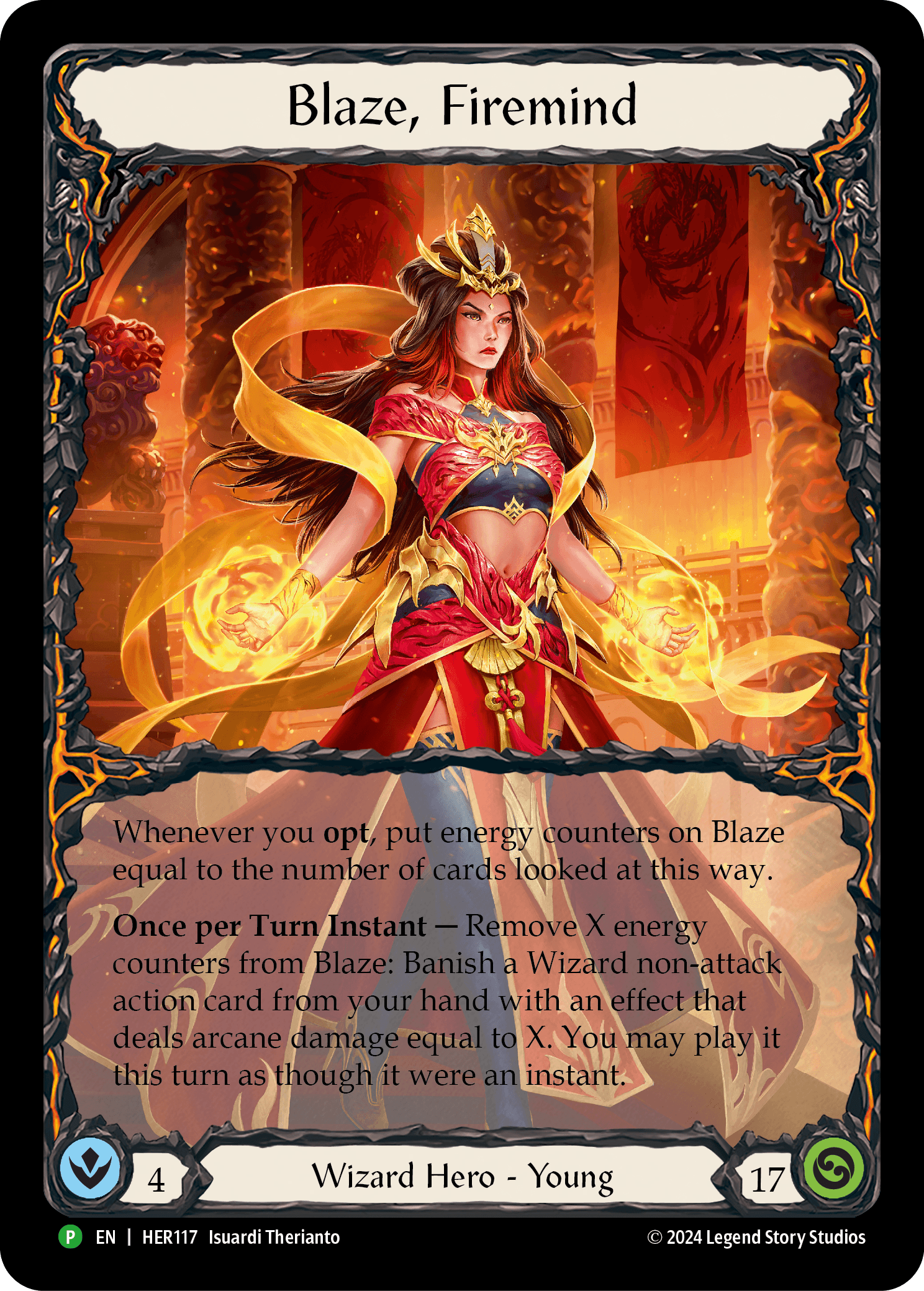 Blaze, Firemind — HER Flesh and Blood card by Isuardi Therianto