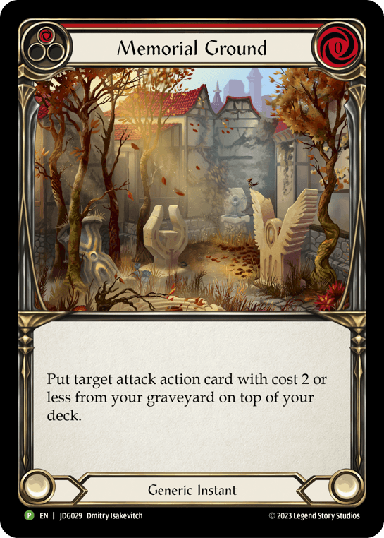 Memorial Ground (Red) - JDG029 — Flesh and Blood: Promo Cards Flesh and Blood card by Dmitry Isakevitch
