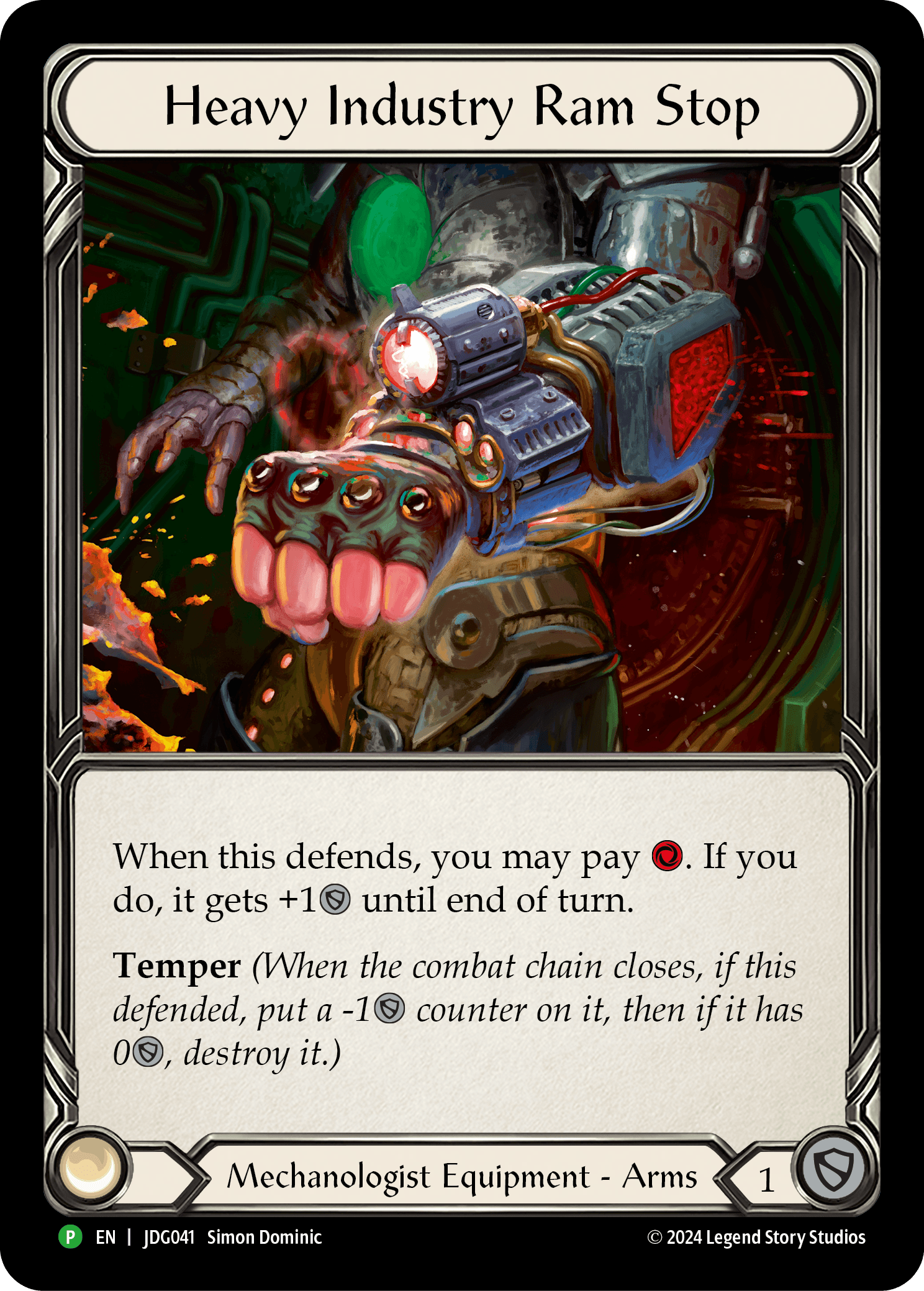 Heavy Industry Ram Stop - JDG041 — Flesh and Blood: Promo Cards Flesh and Blood card by Simon Dominic