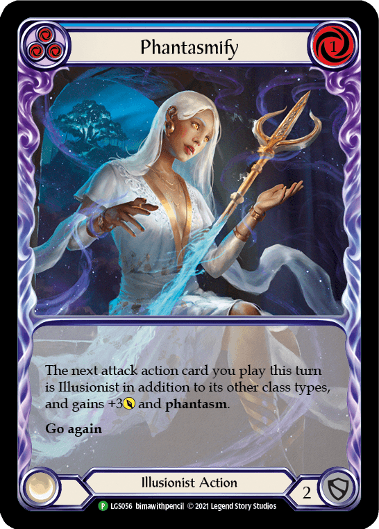 Phantasmify (Blue) (Extended Art) - LGS056 — Flesh and Blood: Promo Cards Flesh and Blood card by bimawithpencil