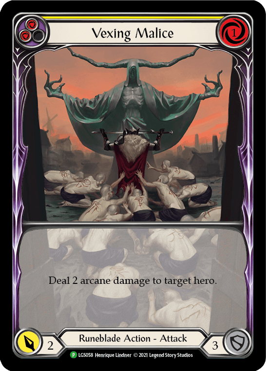 Vexing Malice — LGS Flesh and Blood card by Henrique Lindner