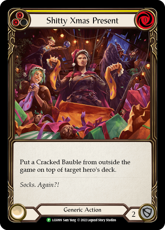 Shitty Xmas Present — LGS Flesh and Blood card by Sam Yang