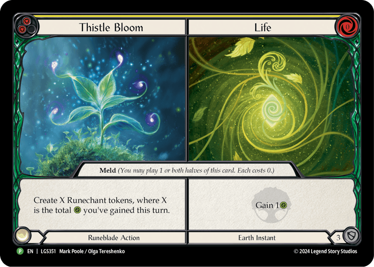 Thistle Bloom // Life — LGS Flesh and Blood card by Mark Poole