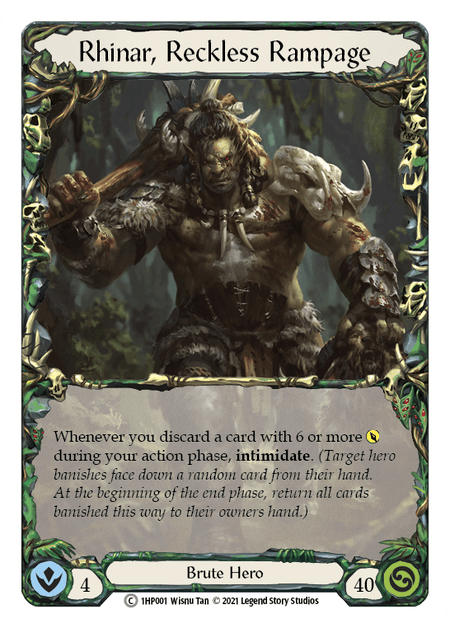 Rhinar, Reckless Rampage — History Pack Vol.1 Flesh and Blood card by Wisnu Tan