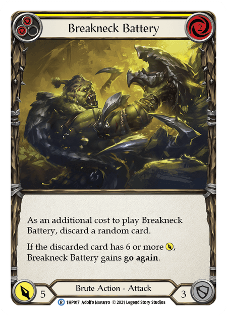Breakneck Battery (Yellow) — History Pack Vol.1 Flesh and Blood card by Adolfo Navarro