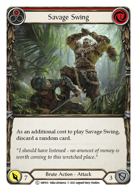 Savage Swing (Red) — History Pack Vol.1 Flesh and Blood card by Yulia Litvinova