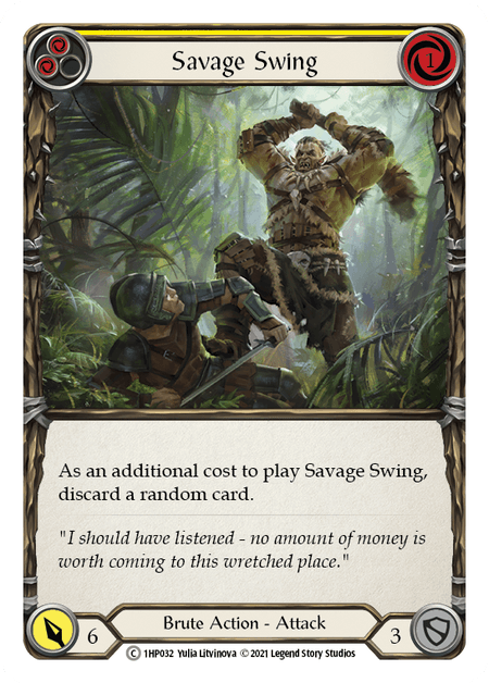 Savage Swing (Yellow) — History Pack Vol.1 Flesh and Blood card by Yulia Litvinova