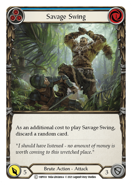 Savage Swing (Blue) — History Pack Vol.1 Flesh and Blood card by Yulia Litvinova