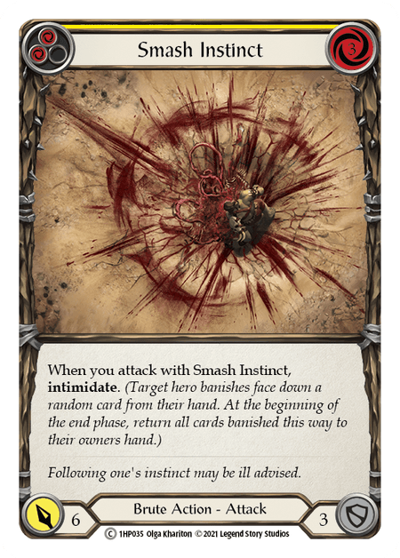 Smash Instinct (Yellow) — History Pack Vol.1 Flesh and Blood card by Olga Khariton